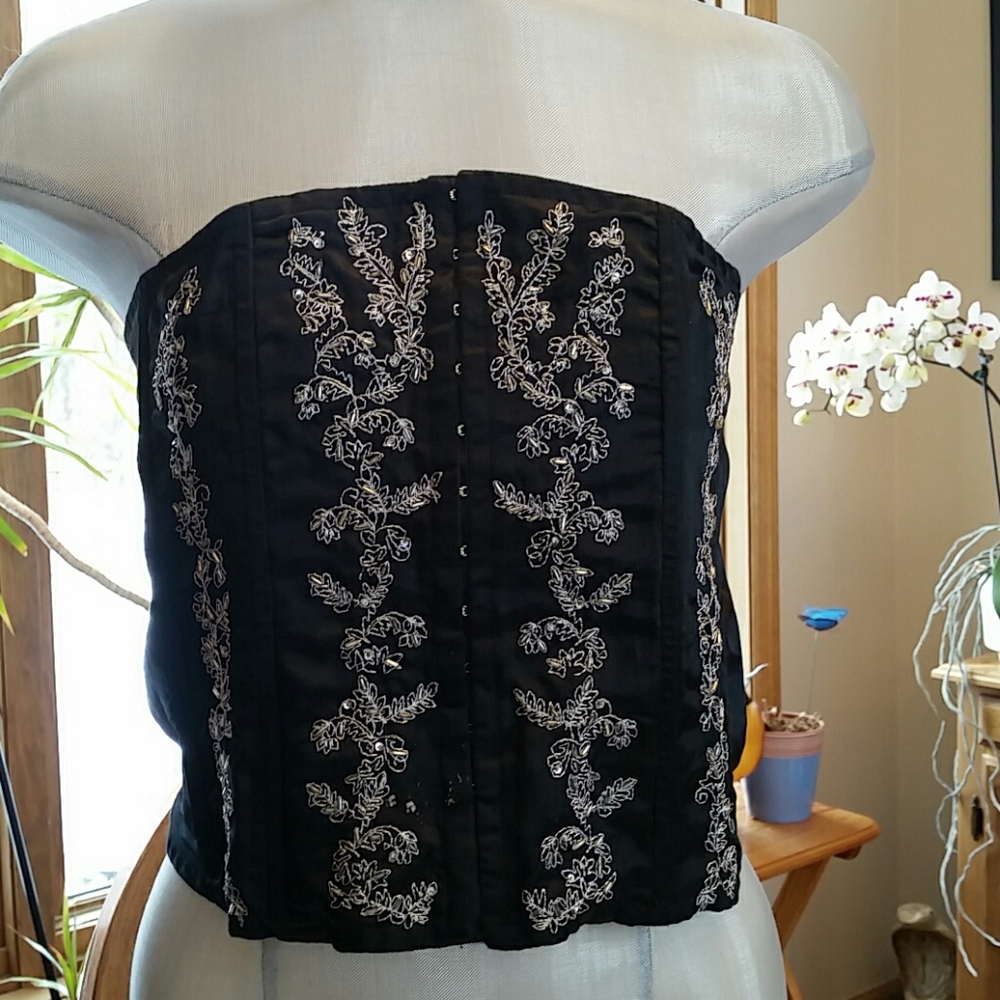 Satin beaded bustier